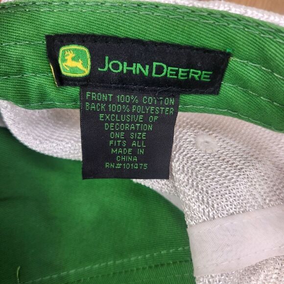 John Deere Hat Cap Strap Back Green Embroidered Farmer Farm Mens Tractor Field - Picture 10 of 10